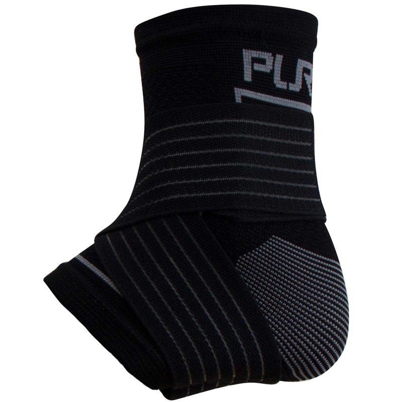 Ankle Support Brace Compression Sleeve with Adjustable Strap Perfect Fit Great for Running Ankle Sprains LXL Black
